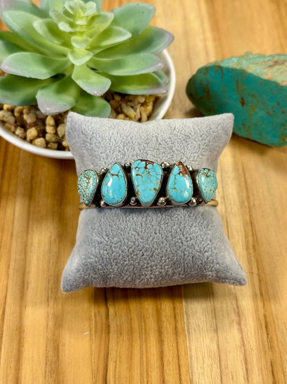 #8 5 Stone Sterling Silver Cuff Bracelet