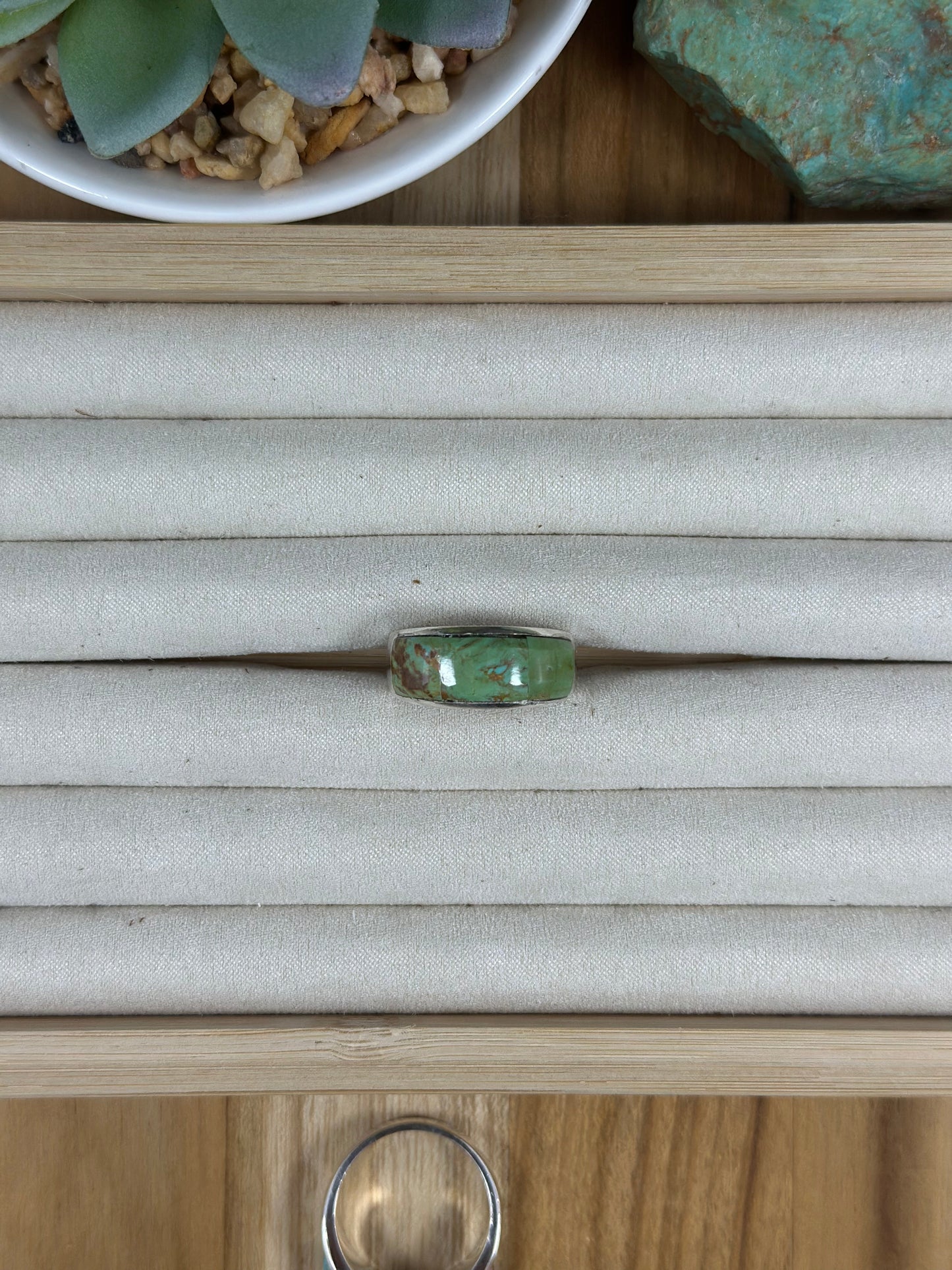 Signet Kingman Turquoise Inlay Rings