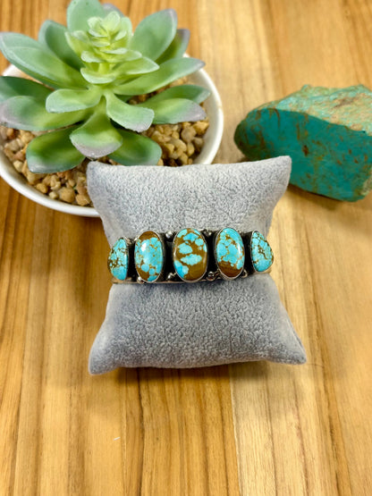 #8 5 Stone Sterling Silver Cuff Bracelet