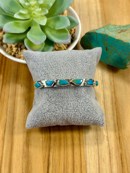 Kingman Turquoise 6 - Stone Bracelet Cuff