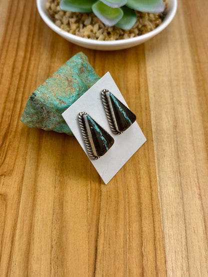 Black Jack Triangle Stud Earrings