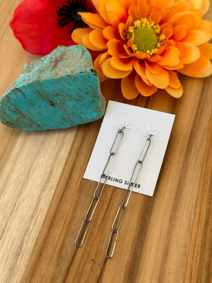 Sterling Silver Chain Link Dangle Earrings