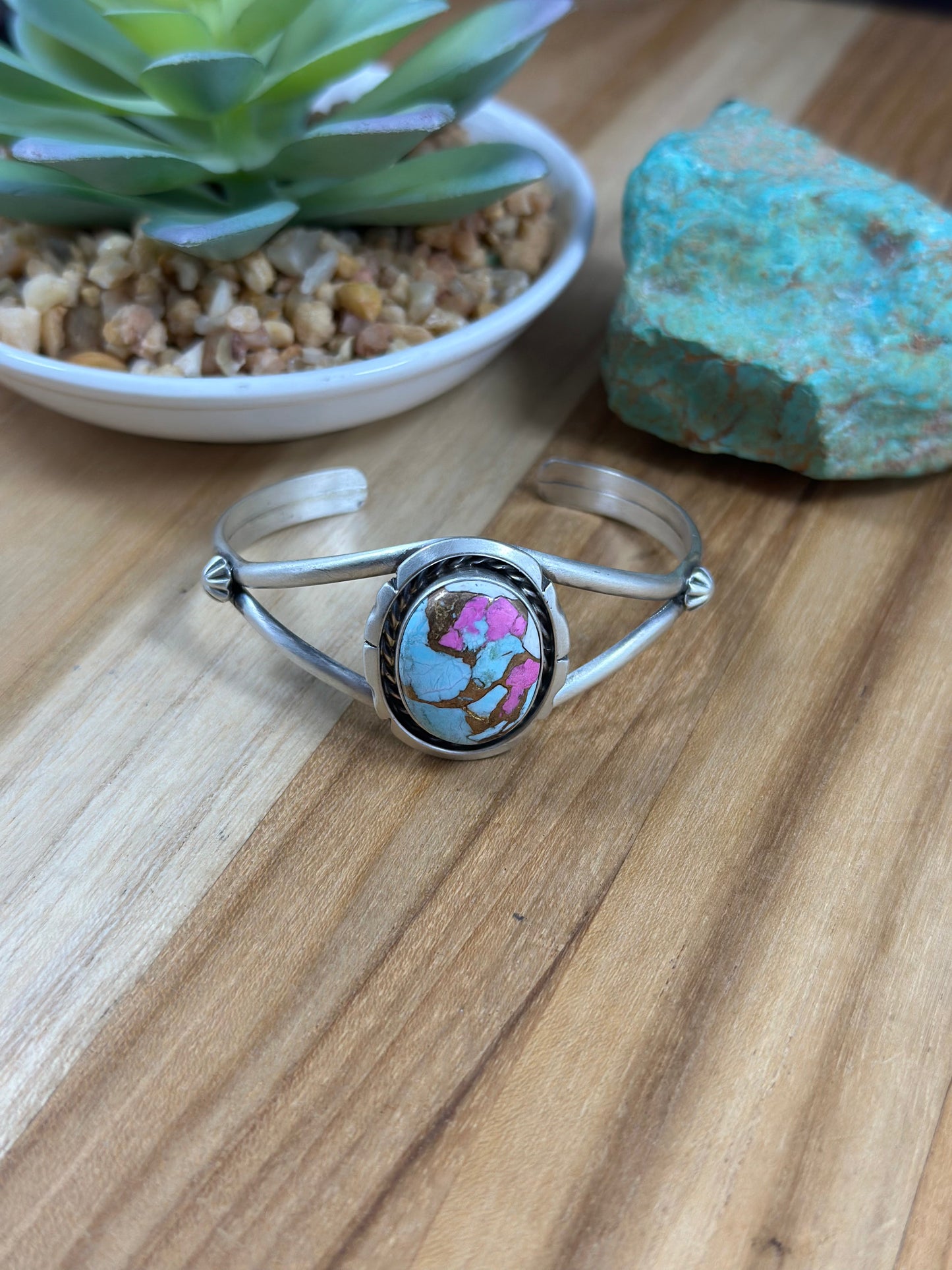 Single Stone Cotton Candy Cuff
