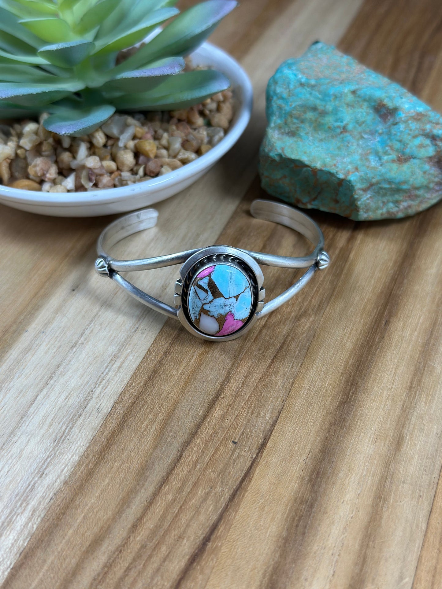 Single Stone Cotton Candy Cuff