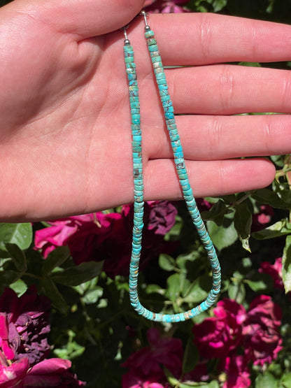 16" Kingman Turquoise Heishi Necklace