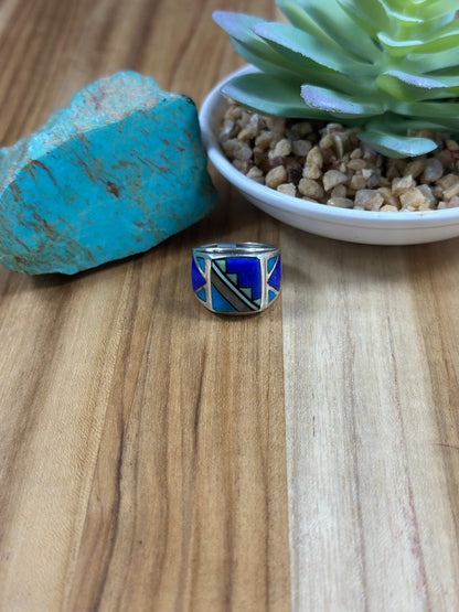 Multi Color Stone Inlay men Ring
