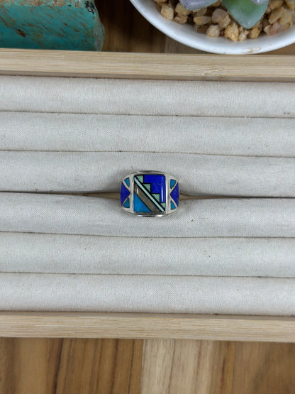 Multi Color Stone Inlay men Ring