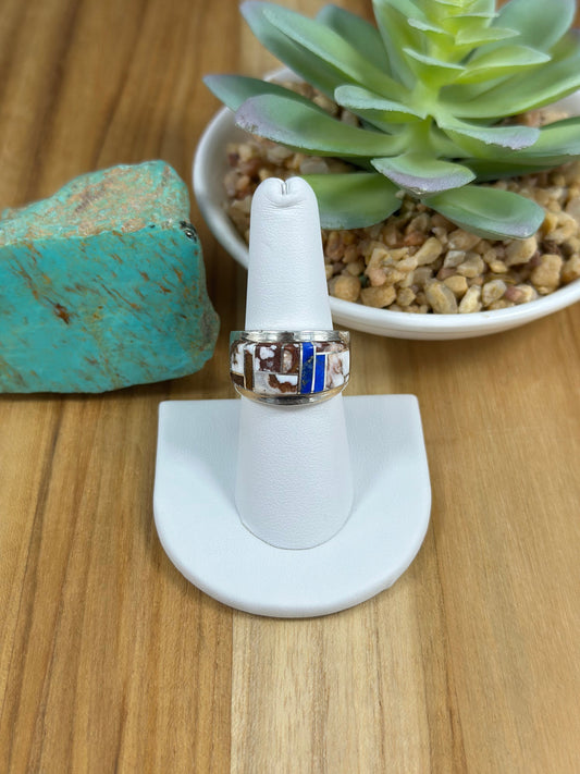 Multi Color Stone Men's Inlay Ring