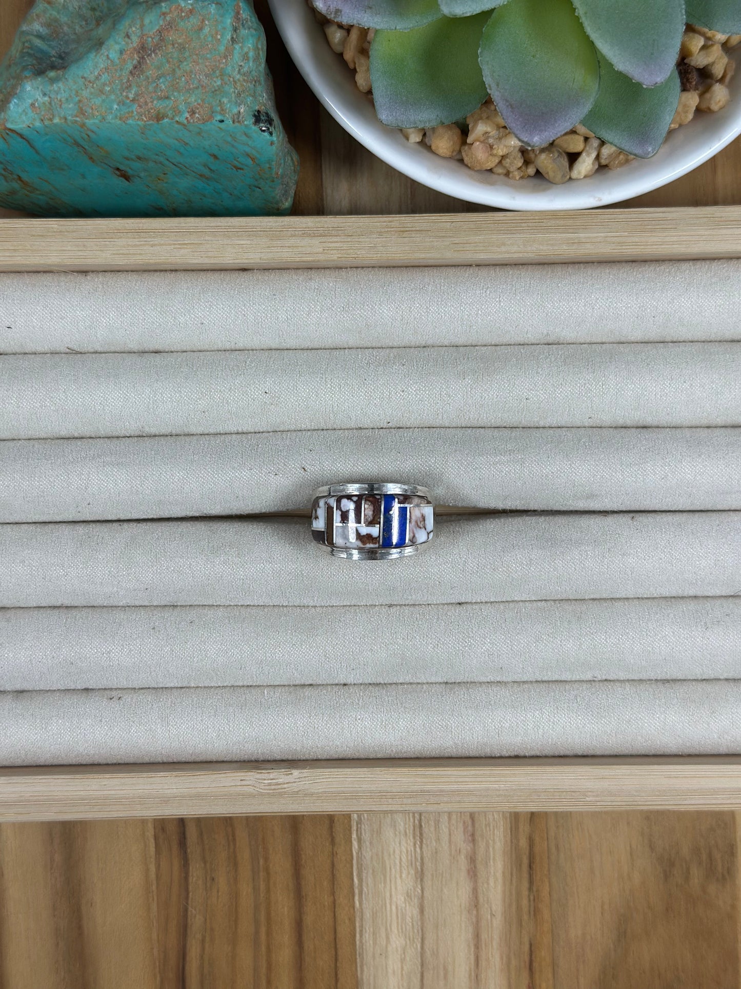 Multi Color Stone Men's Inlay Ring