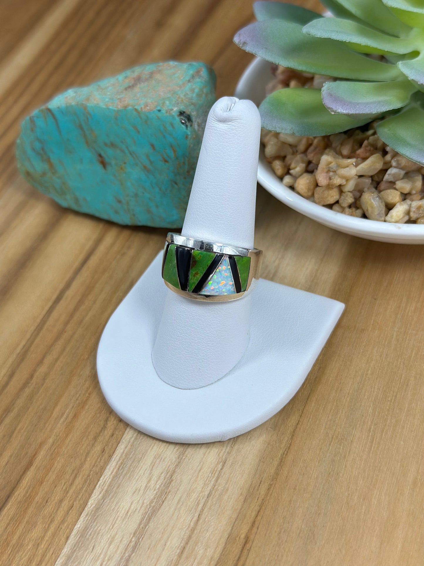 Multi Color Stone Men's Inlay Ring