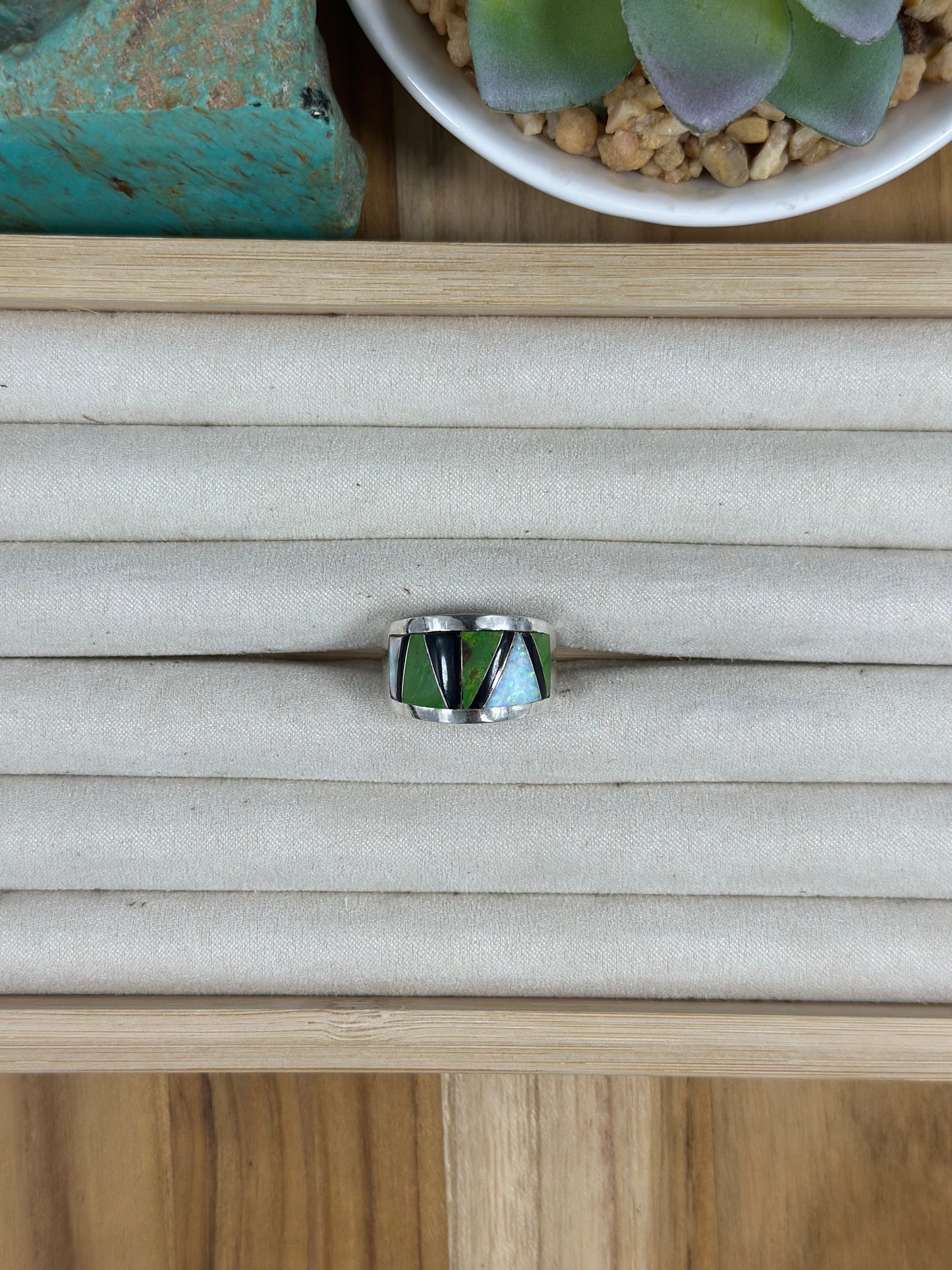 Multi Color Stone Men's Inlay Ring