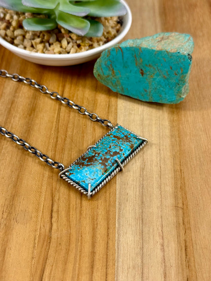 Kingman Turquoise Waterproof Bar Necklace