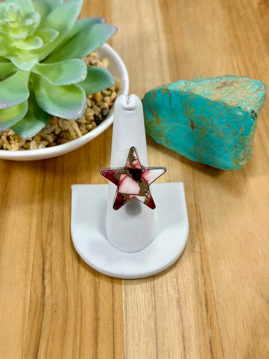 Dahlia Rose Star Sterling Silver Ring