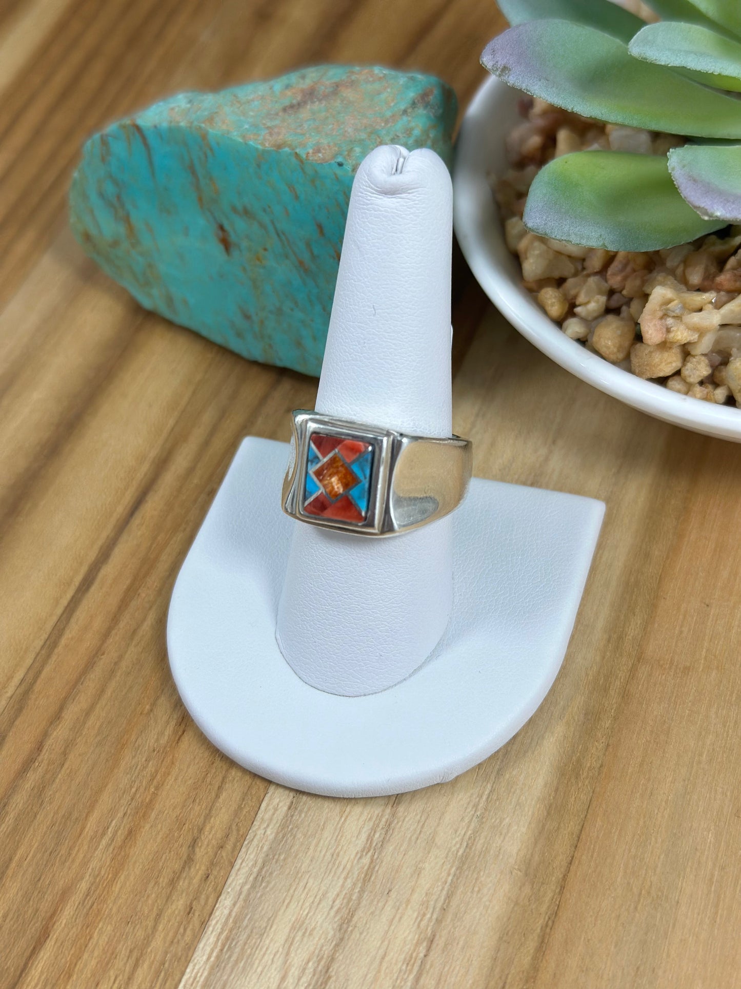 Multi Color Stone Men Inlay Ring