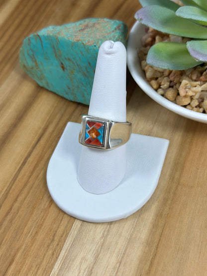 Multi Color Stone Men Inlay Ring