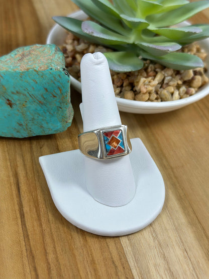 Multi Color Stone Men Inlay Ring