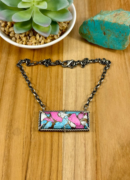 Cotton Candy Waterproof Bar Necklace