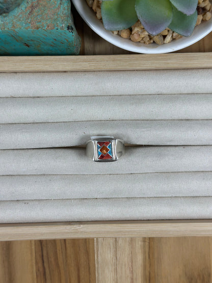 Multi Color Stone Men Inlay Ring