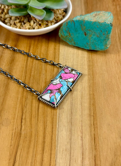 Cotton Candy Waterproof Bar Necklace
