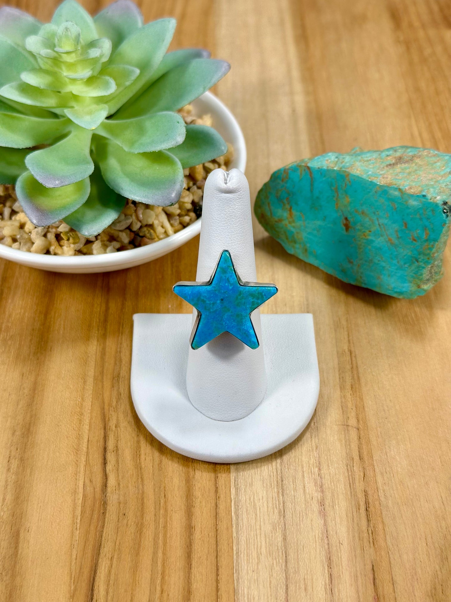 Kingman Turquoise Star Sterling Silver Ring