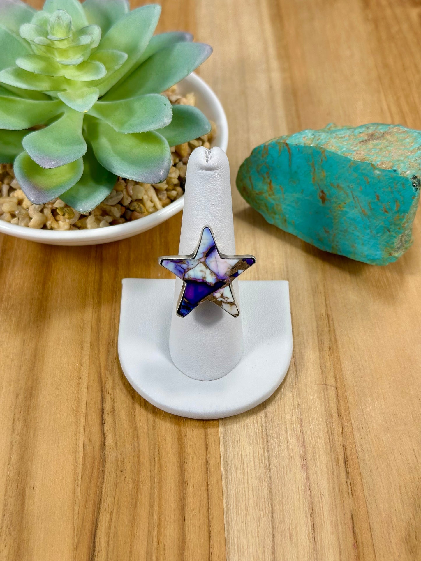 Lavender Dahlia Star Sterling Silver Ring