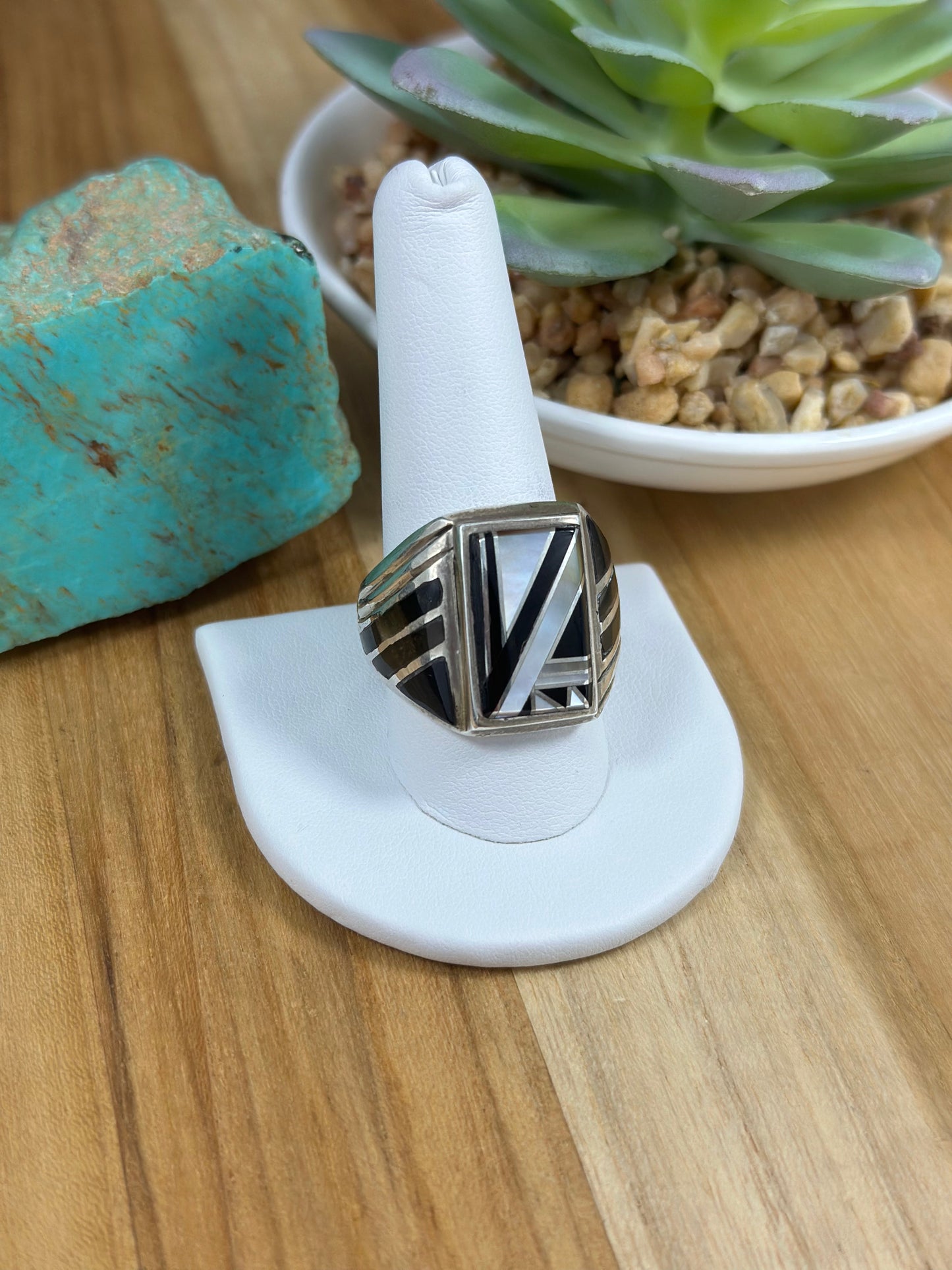 Multi Color stone Men Inly Ring