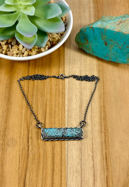 #8 Turquoise Sterling Bar Necklace