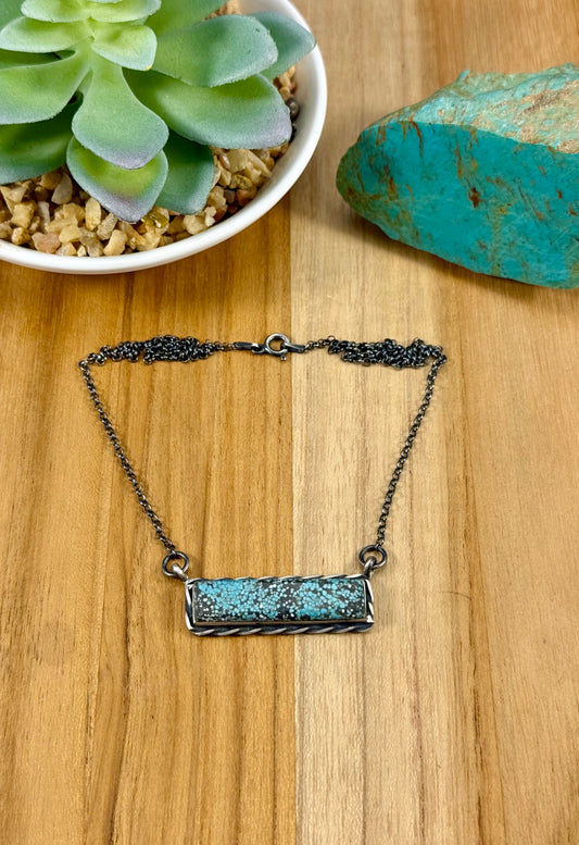 #8 Turquoise Sterling Bar Necklace