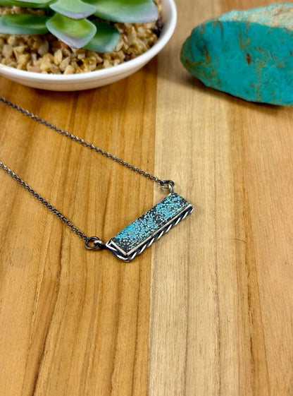 #8 Turquoise Sterling Bar Necklace