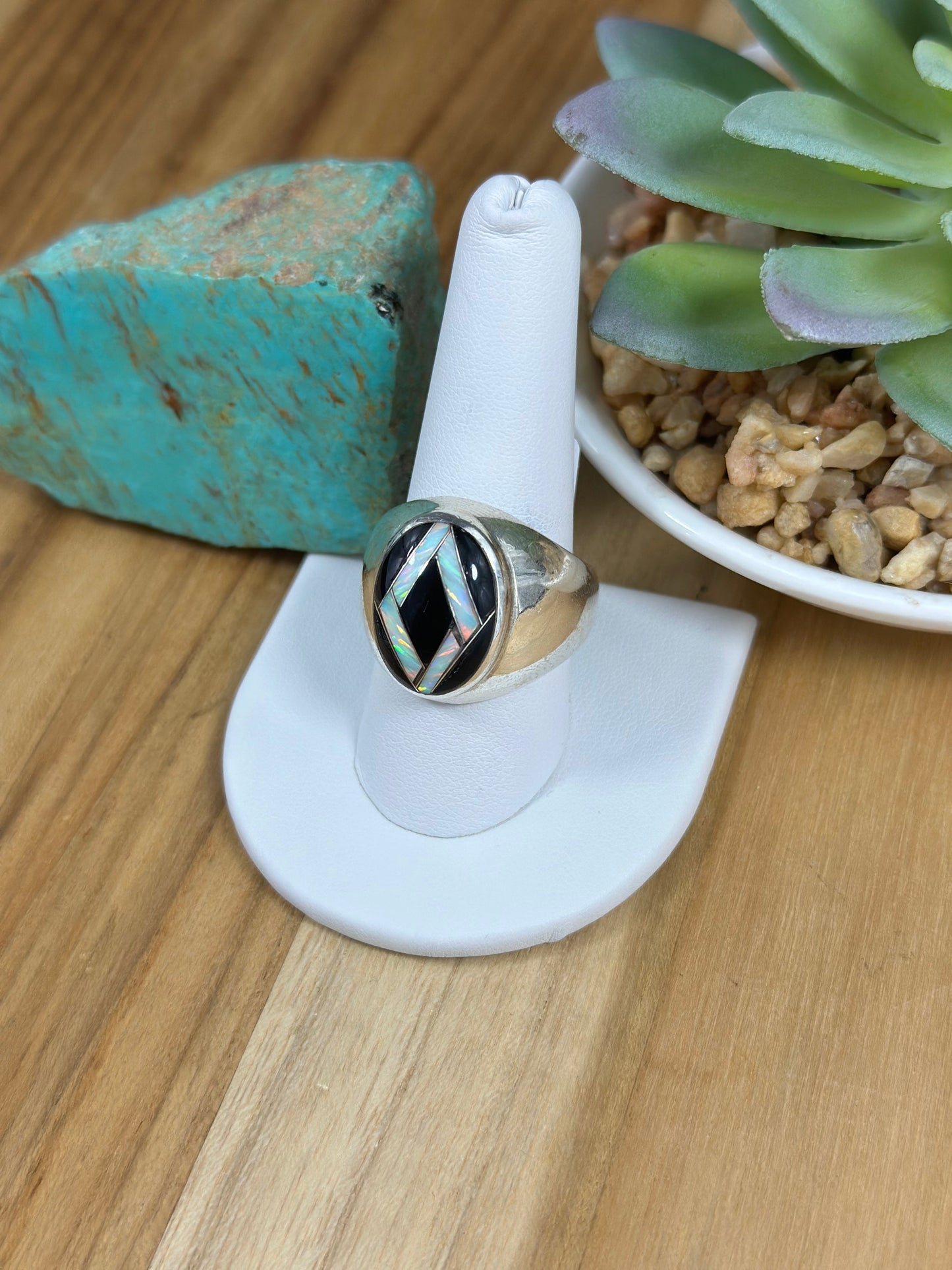 Multi Color Stone Inlay men Ring