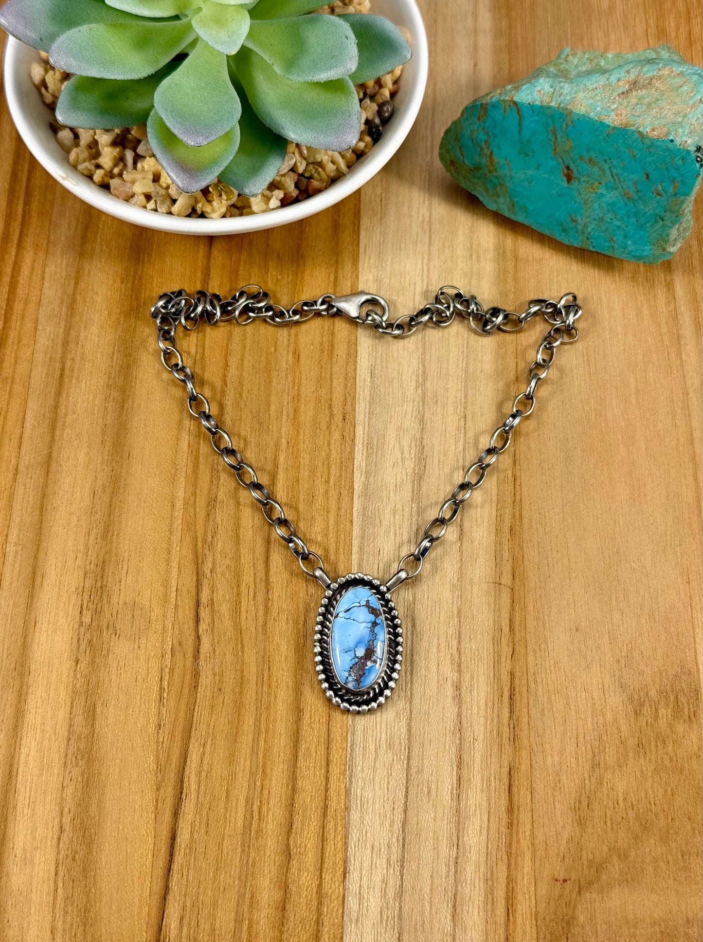 Golden Hills Single Stone Sterling Necklace