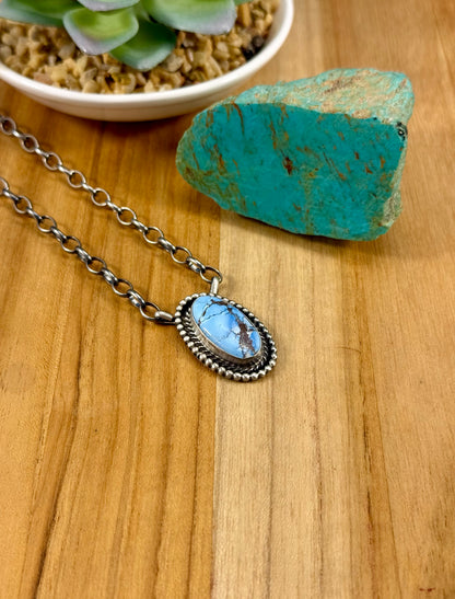Golden Hills Single Stone Sterling Necklace