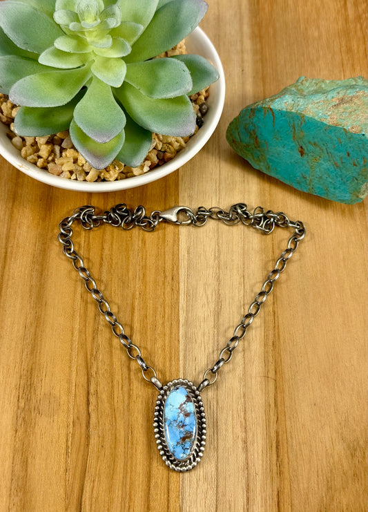 Golden Hills Single Stone Sterling Necklace