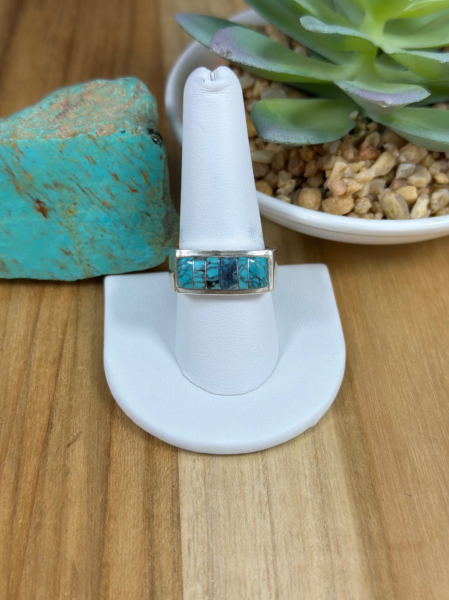 Men's Kingman Turquoise Inlay Ring