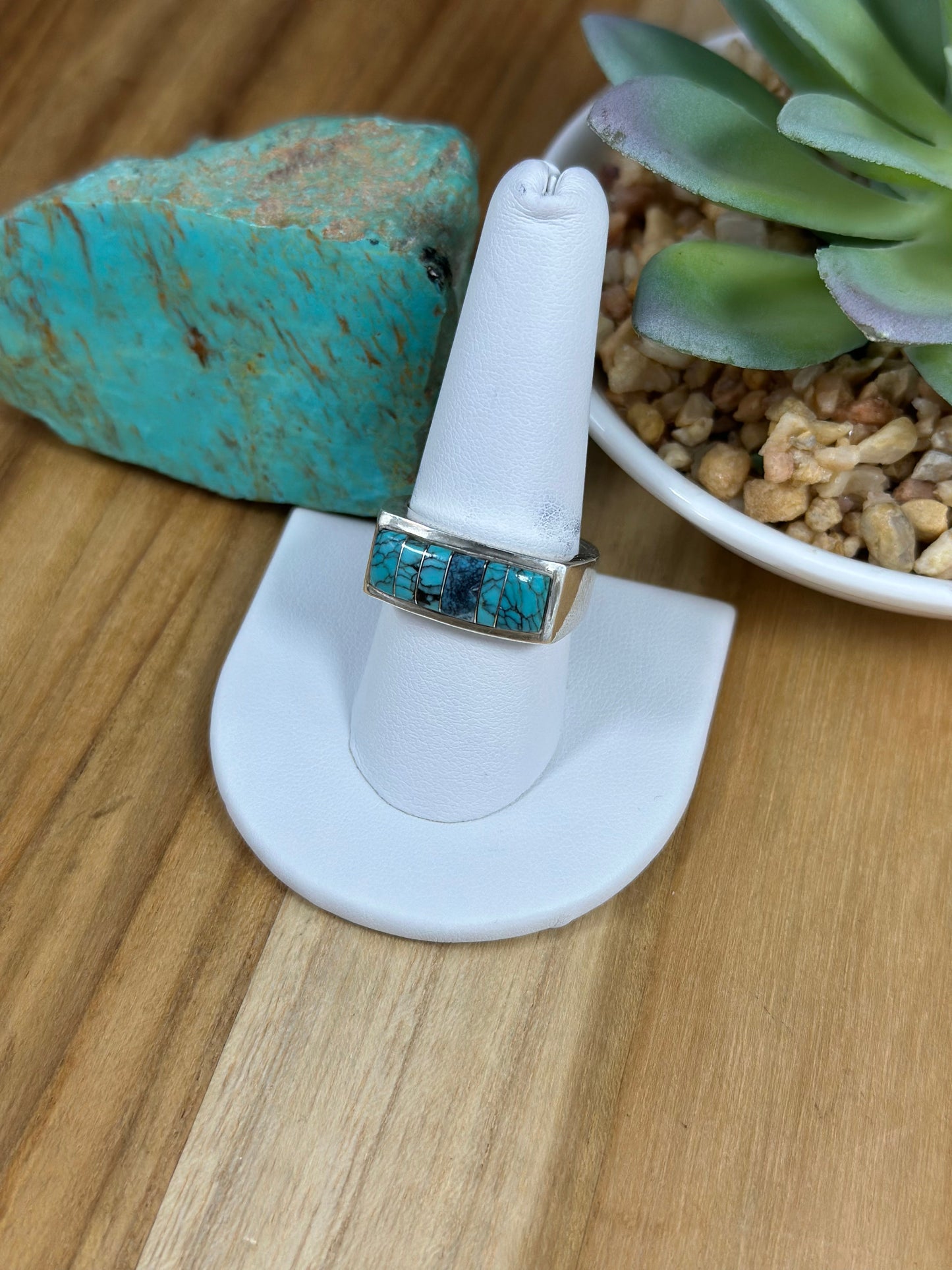 Men's Kingman Turquoise Inlay Ring