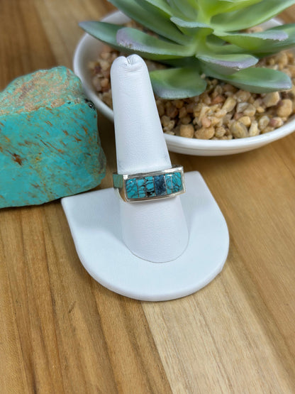 Men's Kingman Turquoise Inlay Ring