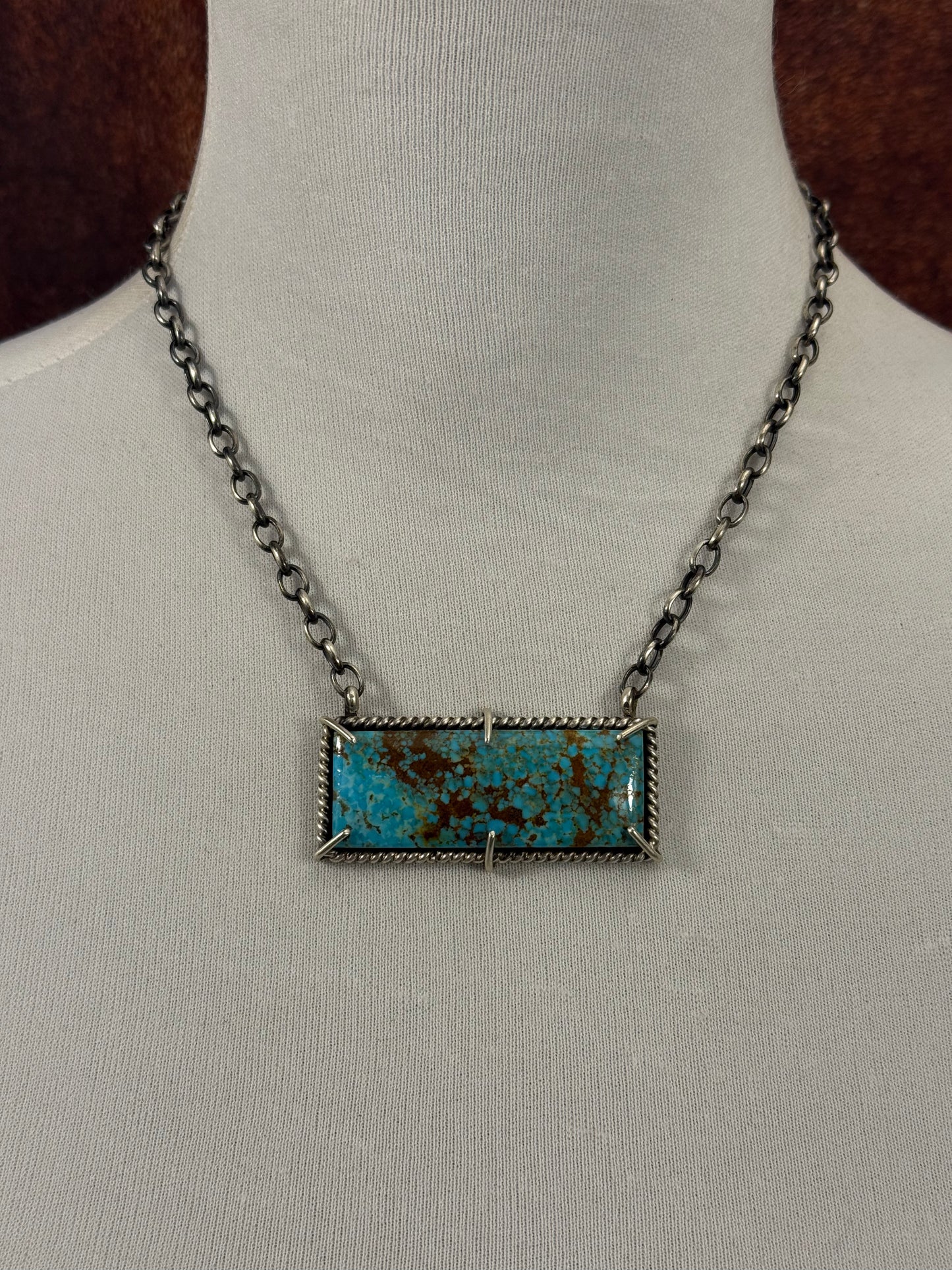 Kingman Turquoise Waterproof Bar Necklace