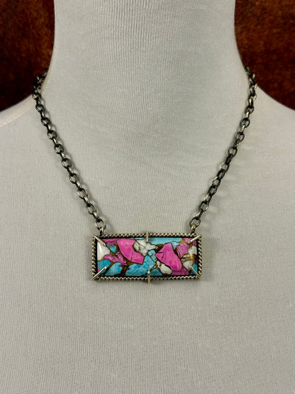 Cotton Candy Waterproof Bar Necklace