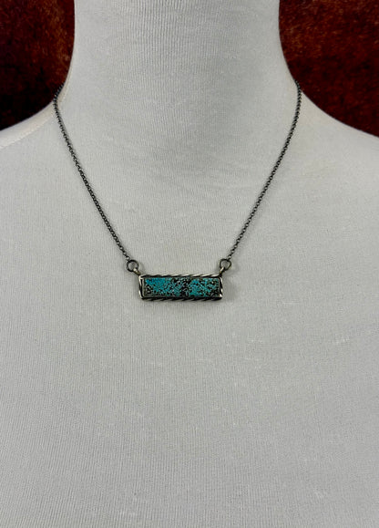 #8 Turquoise Sterling Bar Necklace