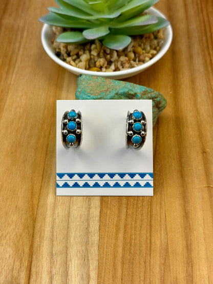 Kingman Turquoise Hoop Earrings