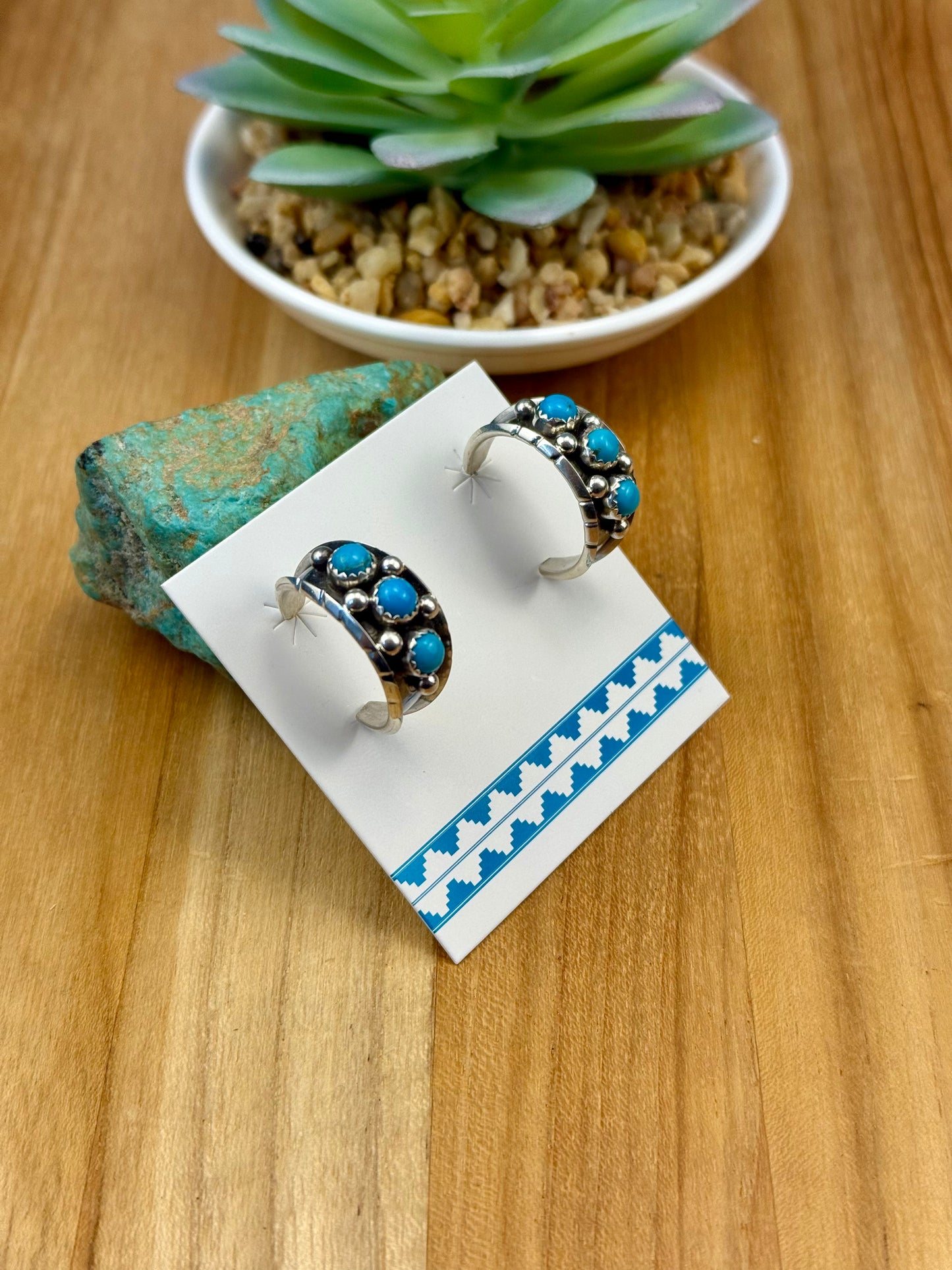 Kingman Turquoise Hoop Earrings