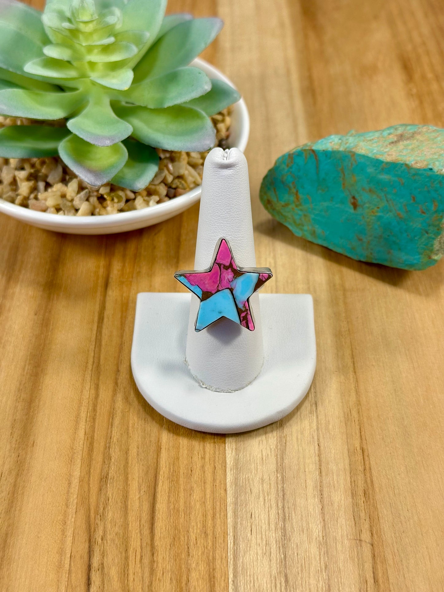 Cotton Candy Star Sterling Silver Ring