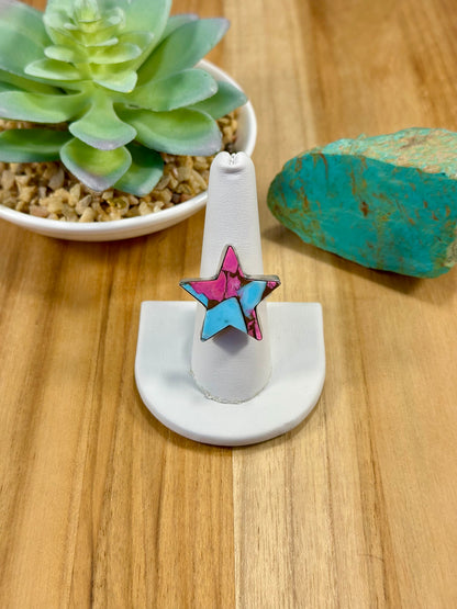 Cotton Candy Star Sterling Silver Ring