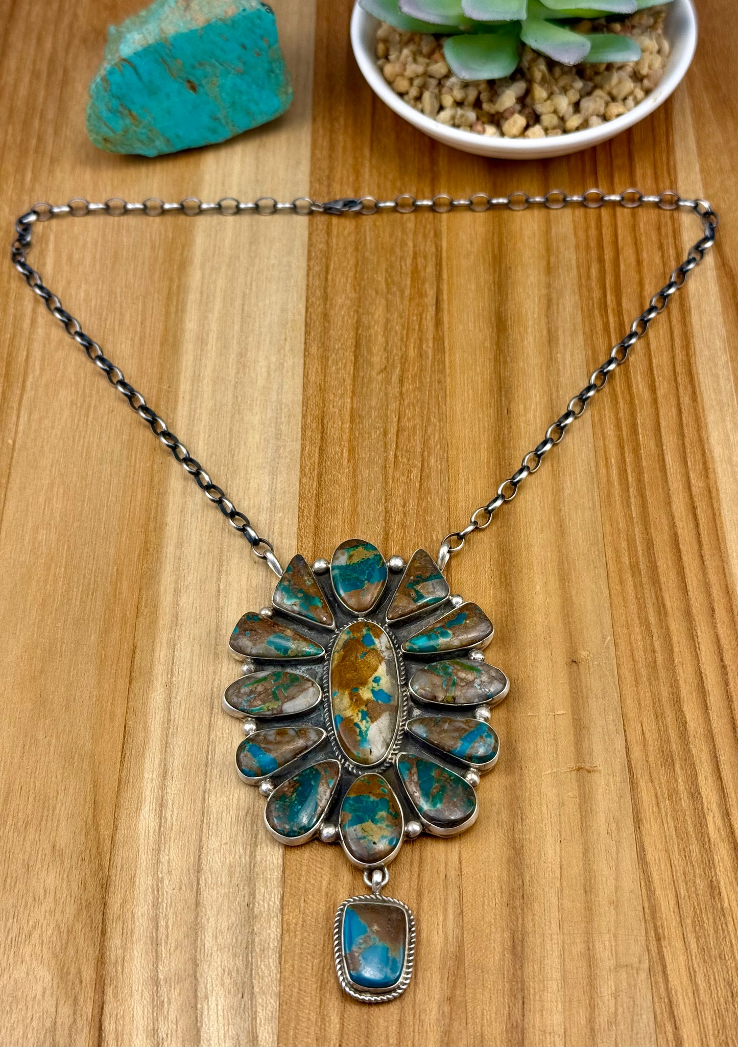 Royston Ribbon Sterling Cluster Necklace