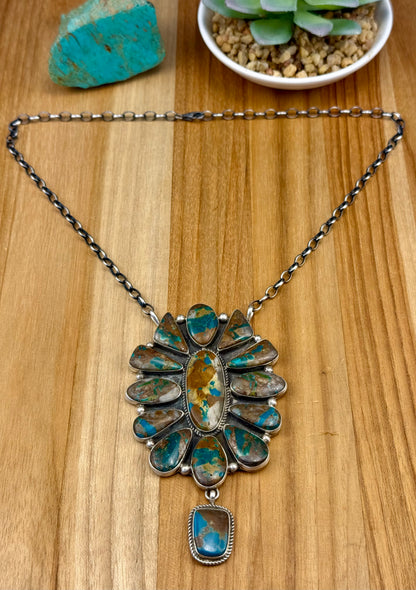 Royston Ribbon Sterling Cluster Necklace