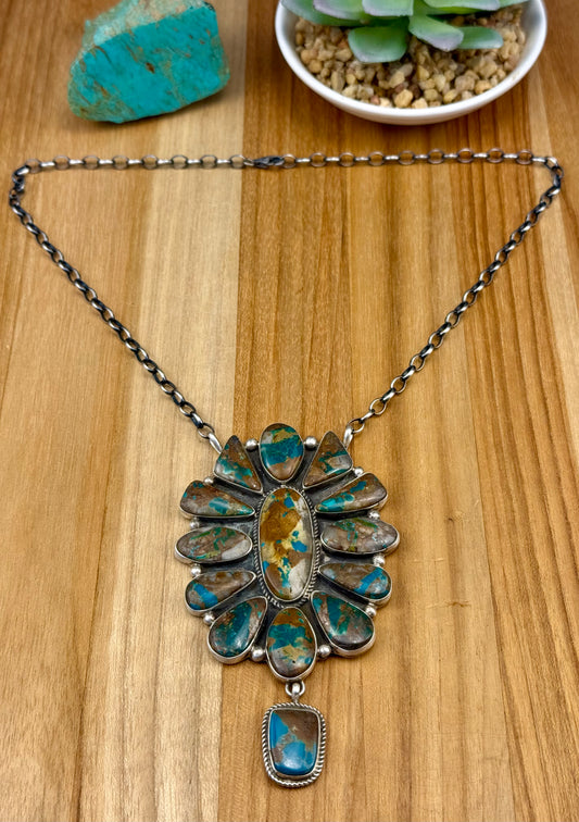 Royston Ribbon Sterling Cluster Necklace