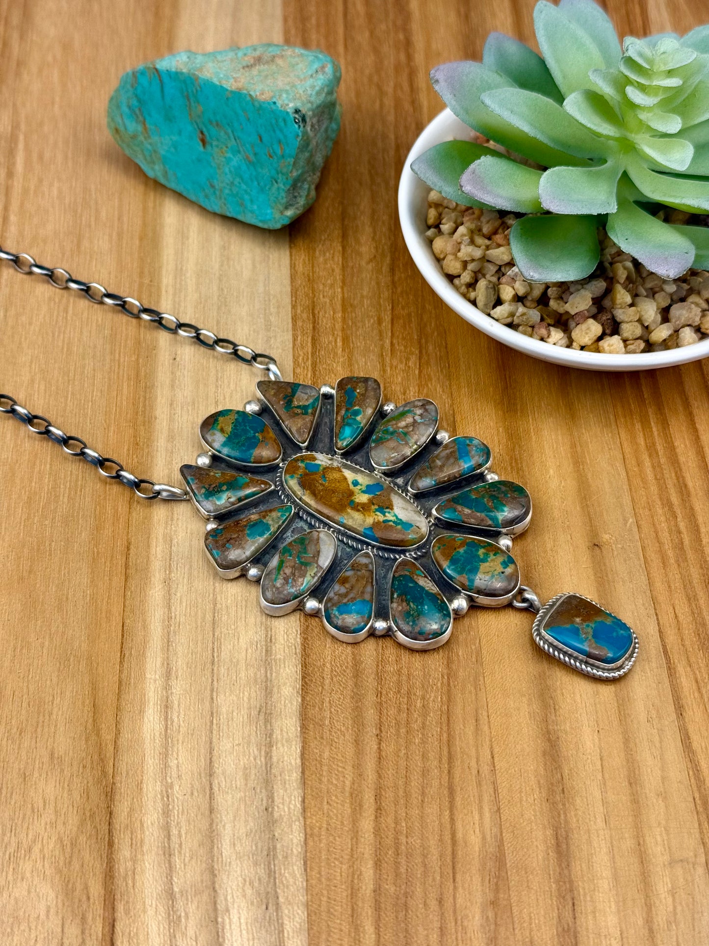 Royston Ribbon Sterling Cluster Necklace