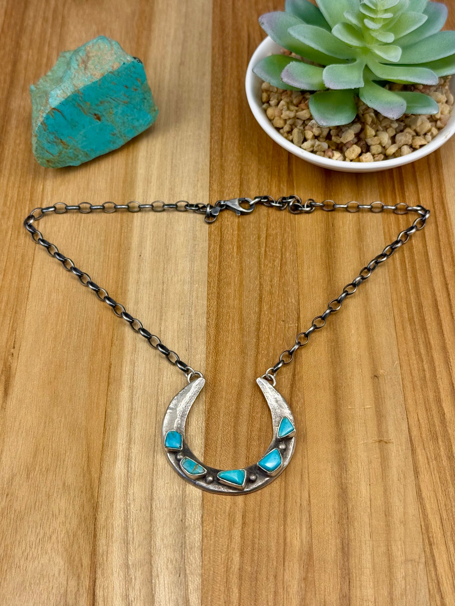 Kingman Turquoise Naja Sterling Necklace