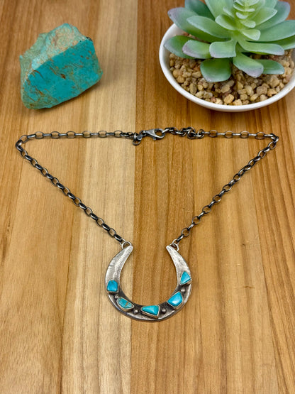 Kingman Turquoise Naja Sterling Necklace
