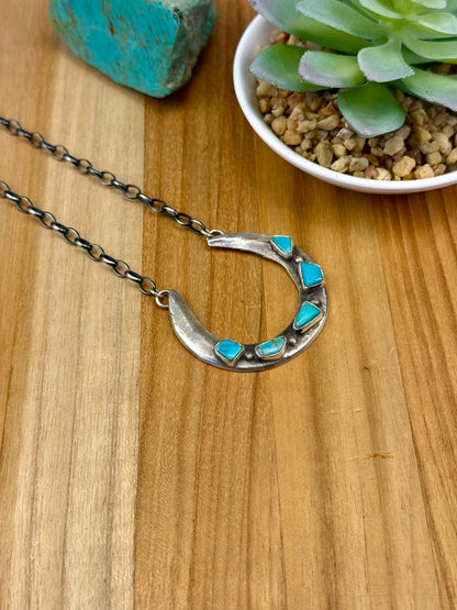 Kingman Turquoise Naja Sterling Necklace